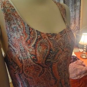 Summer dress, long slit sides of bottom side legs. Boho fun colors